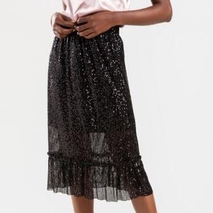 Francesca's Collections Black Sequin Skirt